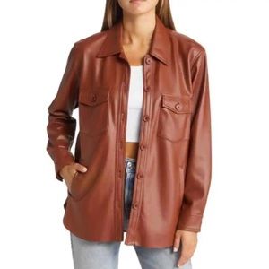 NEW Blank NYC Faux Leather Shacket